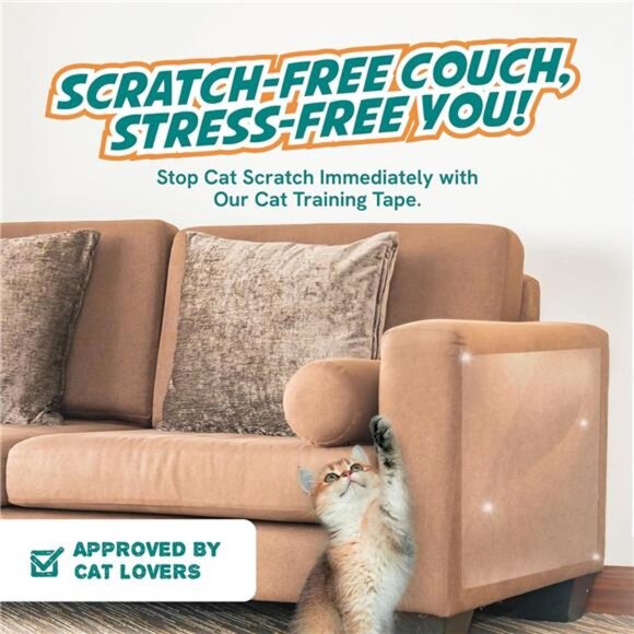 Cat Scratch Deterrent Tape – 18-Pack Double Sided Anti-Scratching Sticky Tape - Picture 9 of 14
